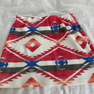 Aztec print mini skirt